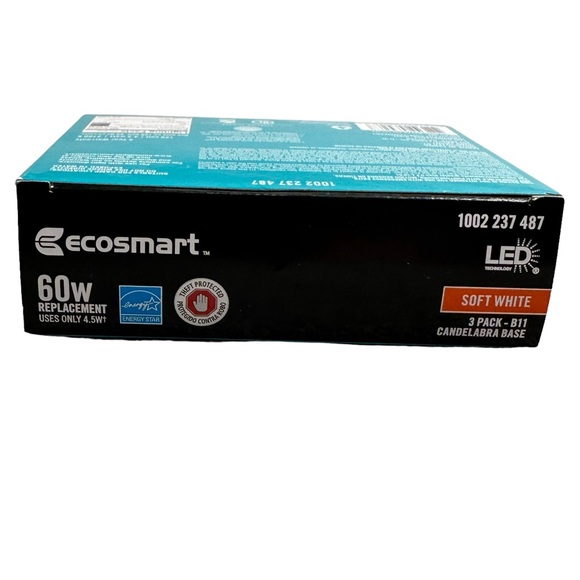 NWOT. Replacement lightbulbs. Candelabra base. Dimmable. 60 watt. - Picture 5 of 6